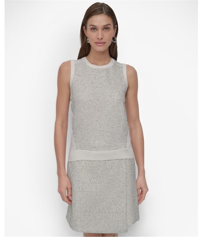 Sleeveless Mixed Media Tank Top
