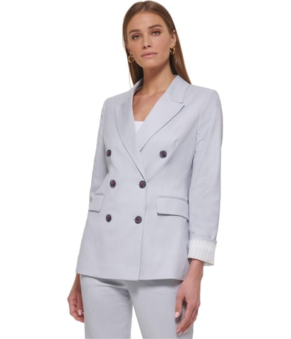 Notched Lapel Double Breasted Blazer Jacket