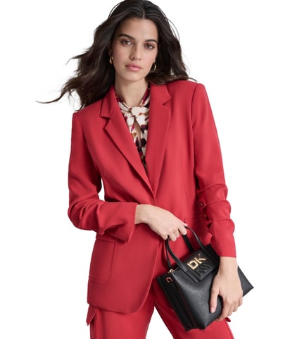Ruched Sleeve Blazer Jacket