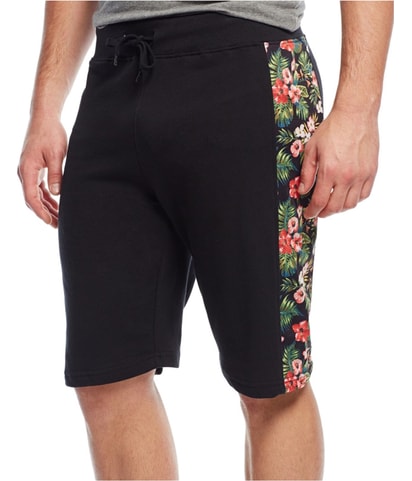 Floral Mesh panel Athletic Sweat Shorts