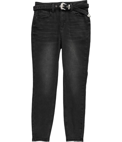 Belted Tapered Skinny Jeans