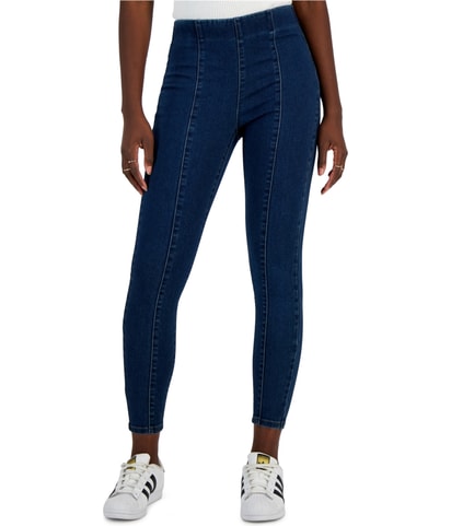 Front Seam Pull On Tapered Skinny Jeans
