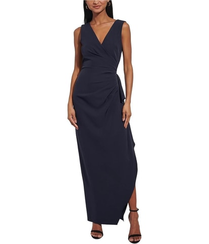 Gathered V-neck Sheath Dress