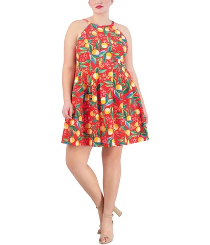 Crepe Mini Fit & Flare Dress