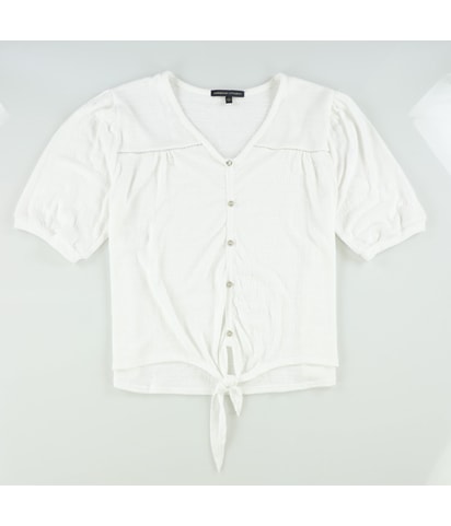Button Front Knit Blouse