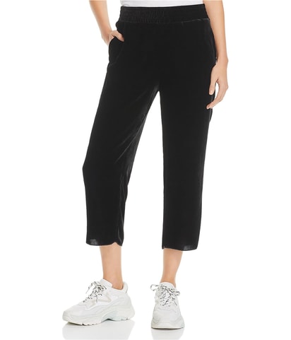 Velvet Tapered Cropped Capri Casual Pants