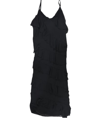 Solid Slit Ruffled Dress