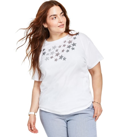 Rhinestone Stars Embellished T-Shirt