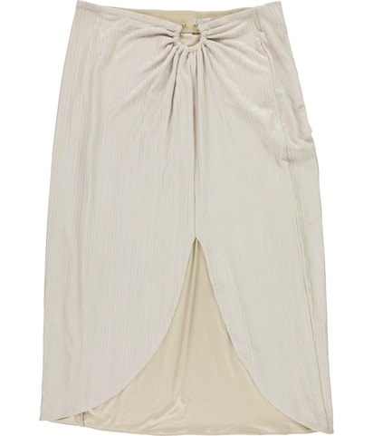 Ribbed Side-Slit Midi Skirt