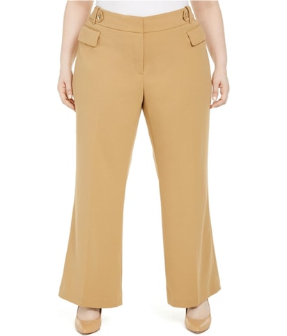 Button Straight Leg Casual Pants