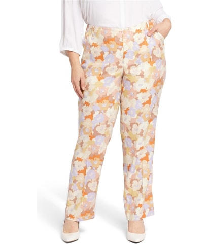 Printed Straight-Leg Dress Pants