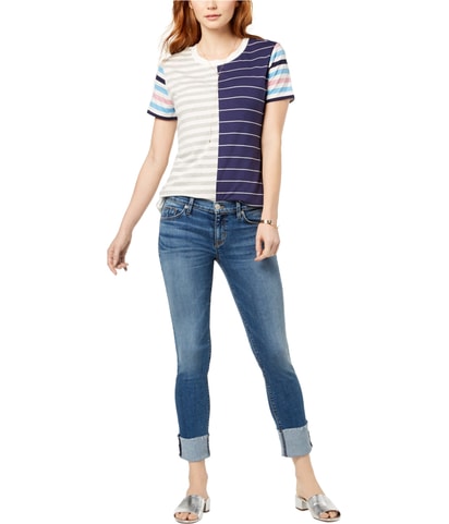Raw-Hem Tapered Skinny Jeans