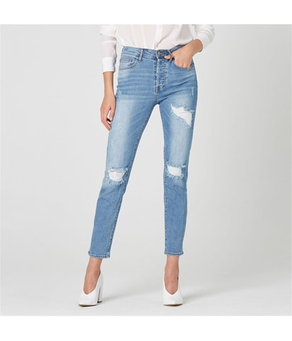 Distressed Tapered Skinny Jeans