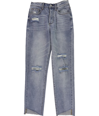 Raw Hem Relaxed Straight Leg Boyfriend Jeans
