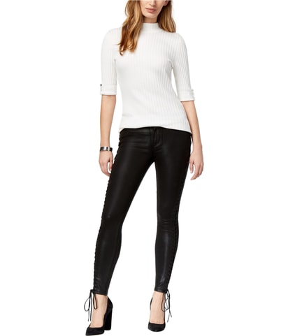 Lace-Up Tapered Skinny Jeans