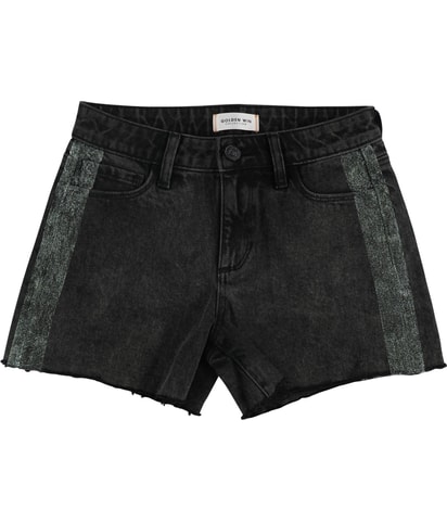 Glitter Racing Stripe Casual Denim Shorts