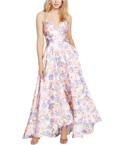 Lace Trim Gown Dress