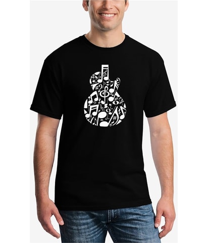Music Notes Guitar Graphic T-Shirt