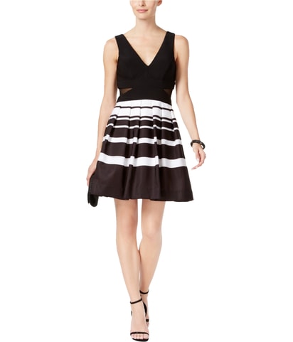 Striped Mini Fit & Flare Dress