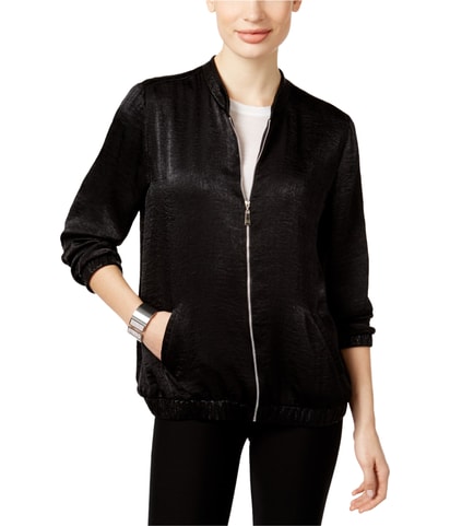 Textured Satin Bomber Jacket