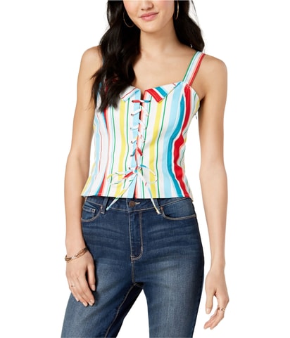 Lace Up Crop Top Blouse