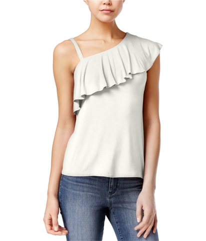 One Shoulder Ruffle Shell Blouse