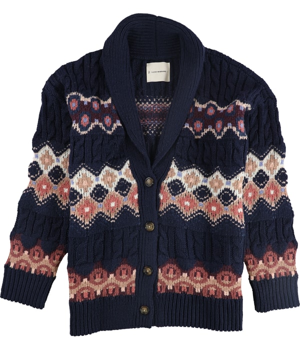 Lucky Brand Womens Shawl Collar Cardigan Sweater