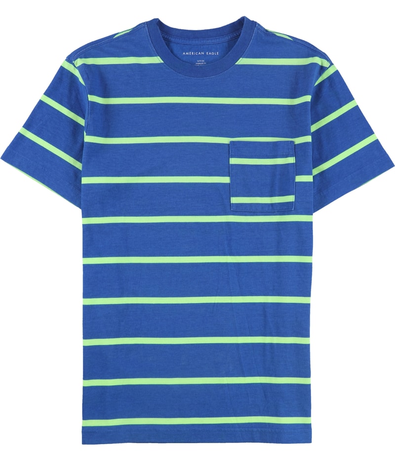 American Eagle Mens Striped Pocket Basic T-Shirt