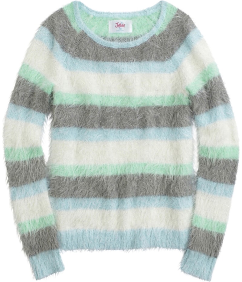 Justice Girls Fuzzy Stripe Pullover Sweater