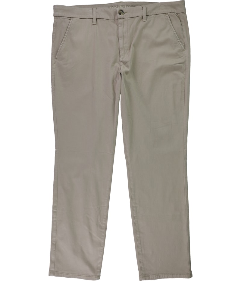 American Eagle Womens Solid Straight Leg Casual Pants