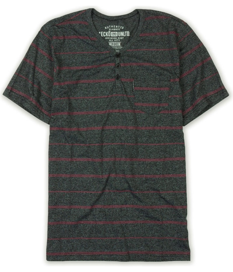 Ecko Unltd. Mens Fireworks Y-neck Striped Henley Shirt
