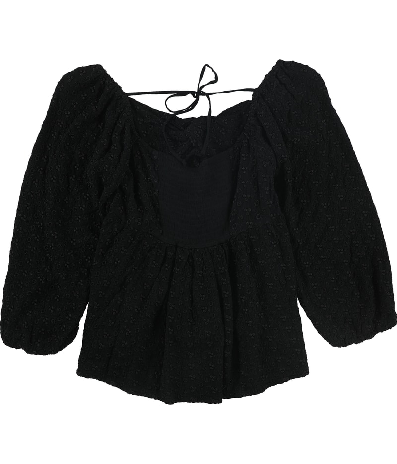 American Eagle Womens Embroidery Peplum Blouse