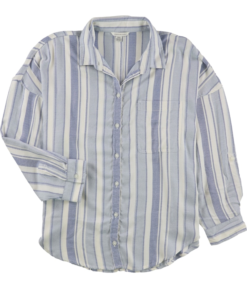 American Eagle Womens Stripe Button Up Shirt