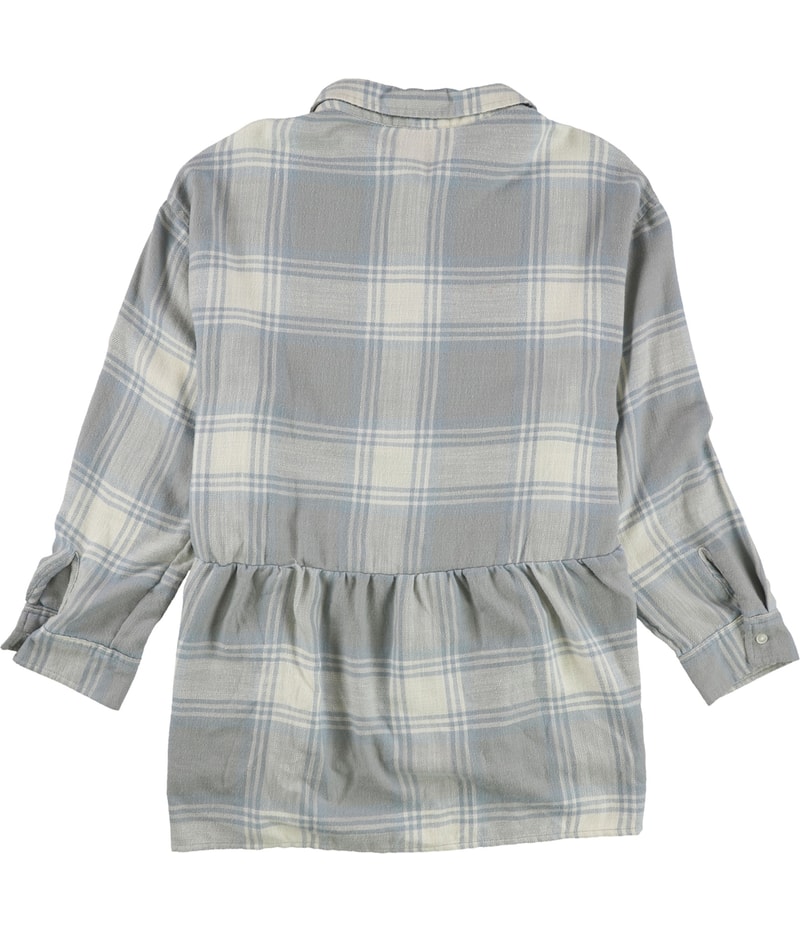 American Eagle Womens Flannel Peplum Button Up Shirt