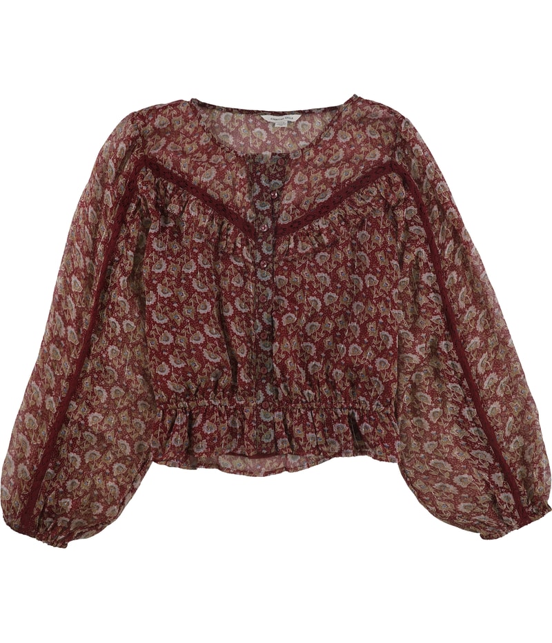American Eagle Womens Floral Button Down Blouse