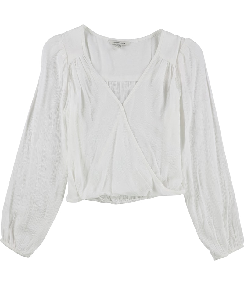 American Eagle Womens Solid Crop Top Blouse