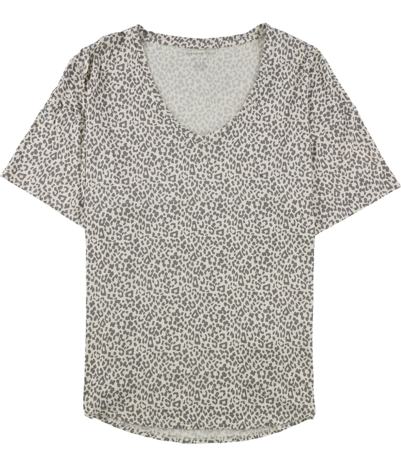 American Eagle Womens Animal Print Basic T-Shirt