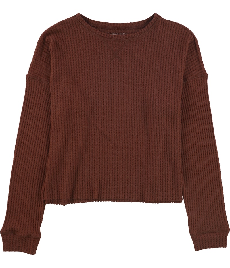 American Eagle Womens Solid Crop Top Blouse