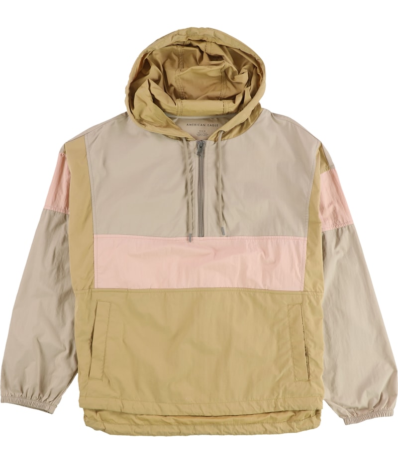 American Eagle Womens 1/4 Zip Colorblock Windbreaker Jacket
