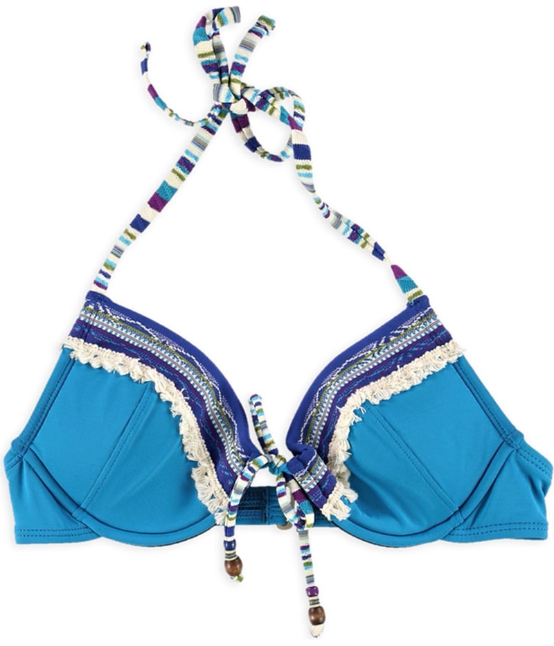 Lucky Brand Womens Fringe Halter Swim Top