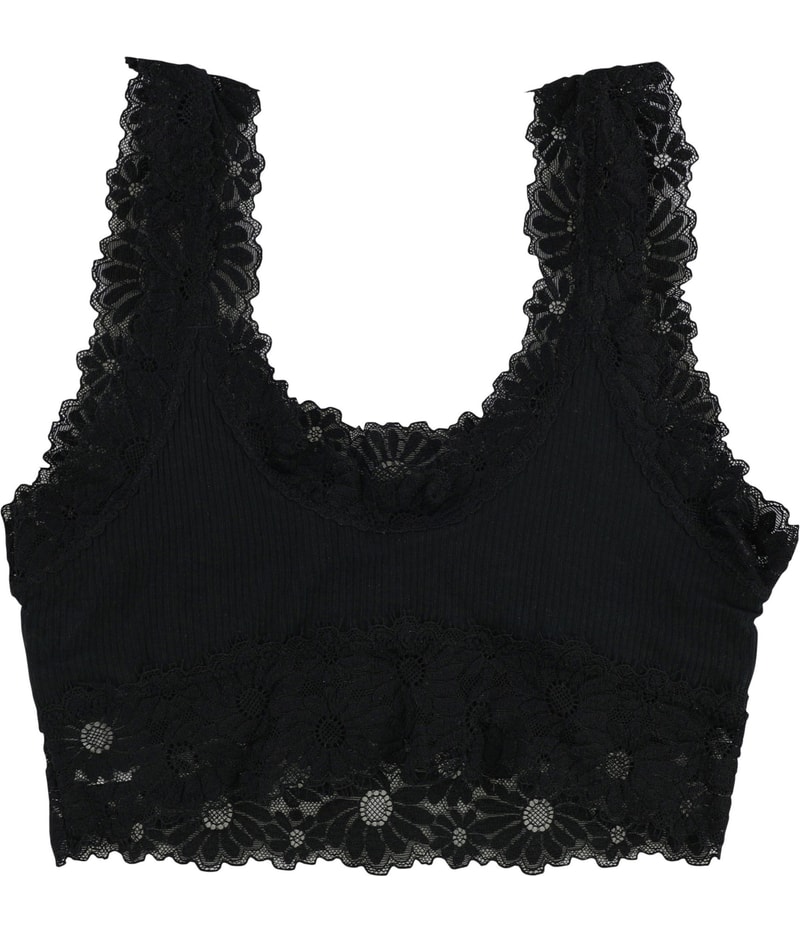 American Eagle Womens Ribbed With Lace Bralette