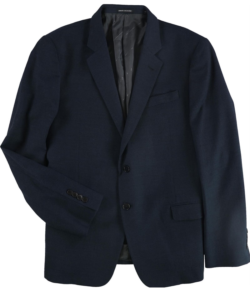Armani Mens Texture Solid Two Button Blazer Jacket