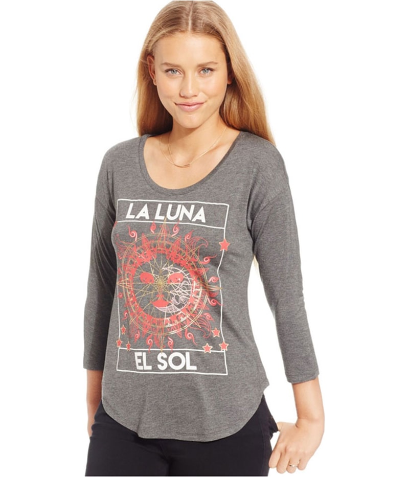 Belle du Jour Womens Sun Moon Foil Graphic T-Shirt