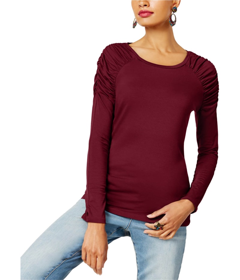 I.N.C Womens Runched Basic T-Shirt