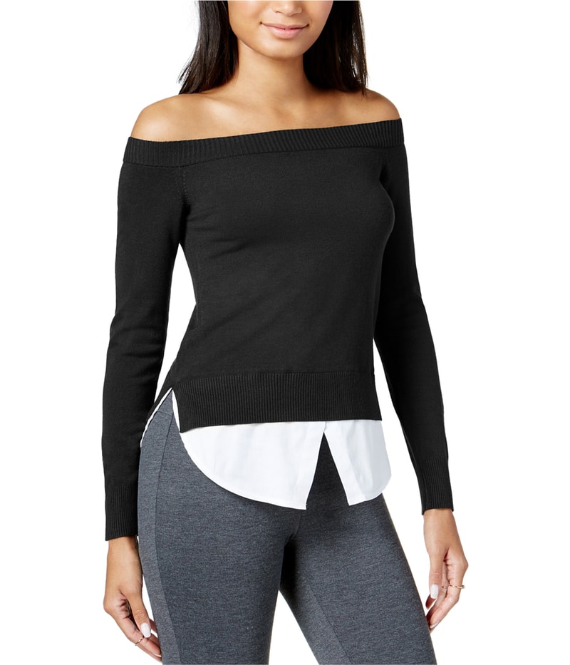 maison Jules Womens Off-The-Shoulder Pullover Sweater