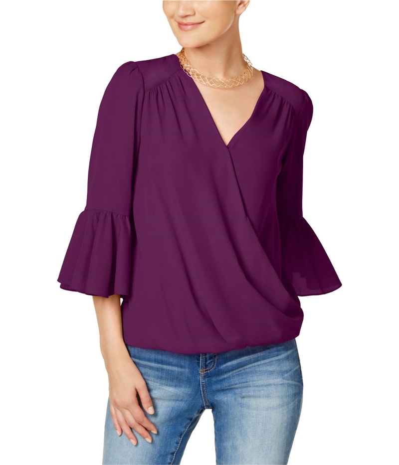 I.N.C Womens Bell Sleeve Knit Blouse