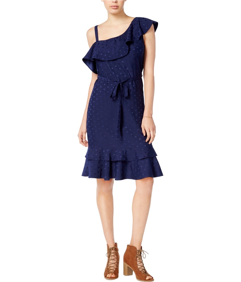 maison Jules Womens One Shoulder Cocktail A-line Dress