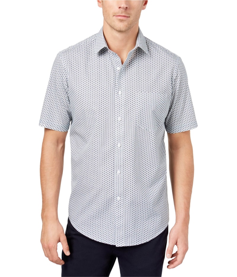 Club Room Mens Mini Print Button Up Shirt
