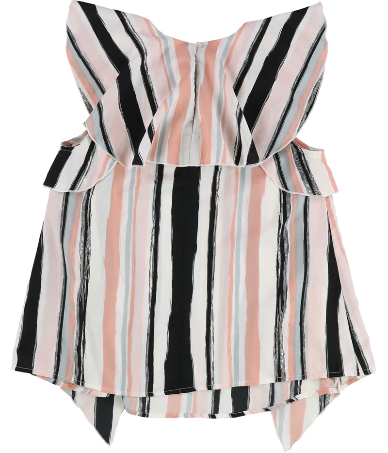 bar III Womens Ruffle-Collar Ruffled Blouse