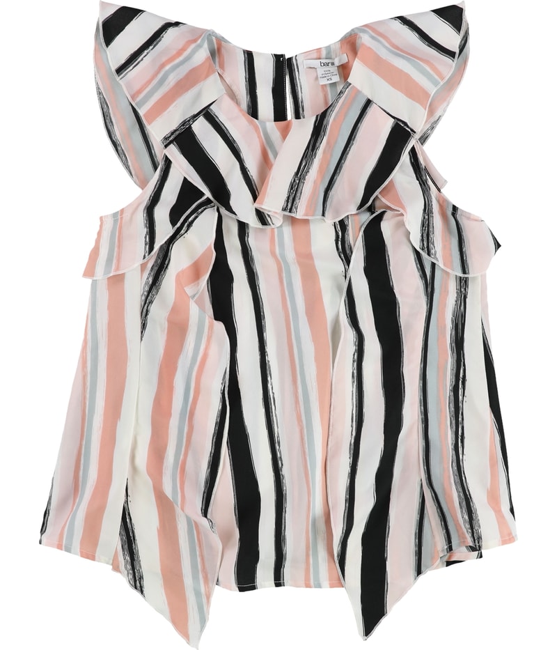 bar III Womens Ruffle-Collar Ruffled Blouse
